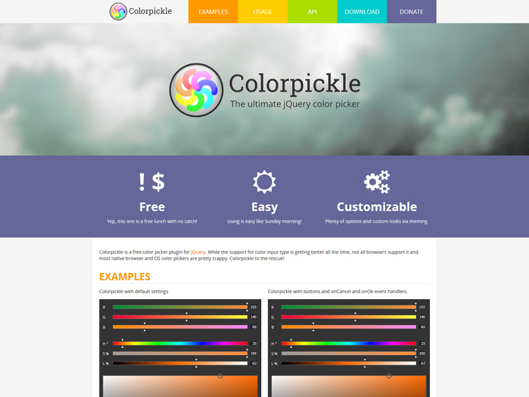 Colorpickle - jQuery color picker plugin